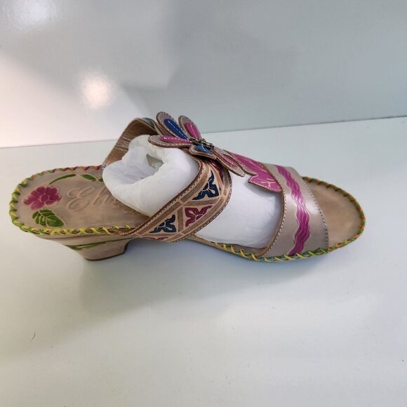 Elite By Corkys NIB Pacific Gray Leather Slip On Mules Sandals Size 11 - Picture 2 of 12